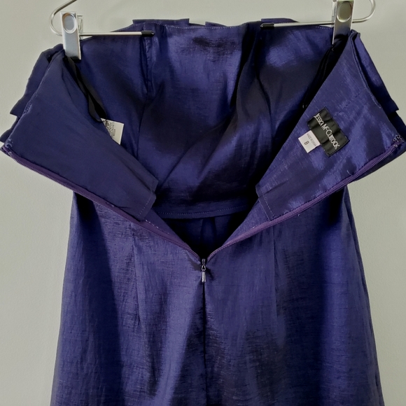 Jessica McClintock Strapless Navy Taffeta Party Dress Size 8 - Picture 6 of 7